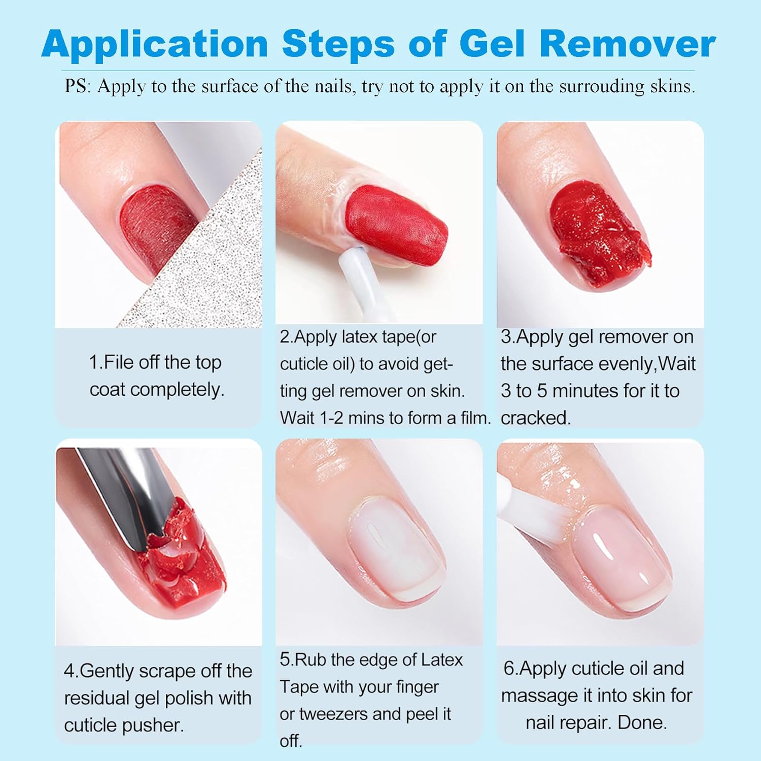 Fast-Acting Gel Nail Polish Remover and Cuticle Oil, 3-5 Minute Professional Formula - Image 6