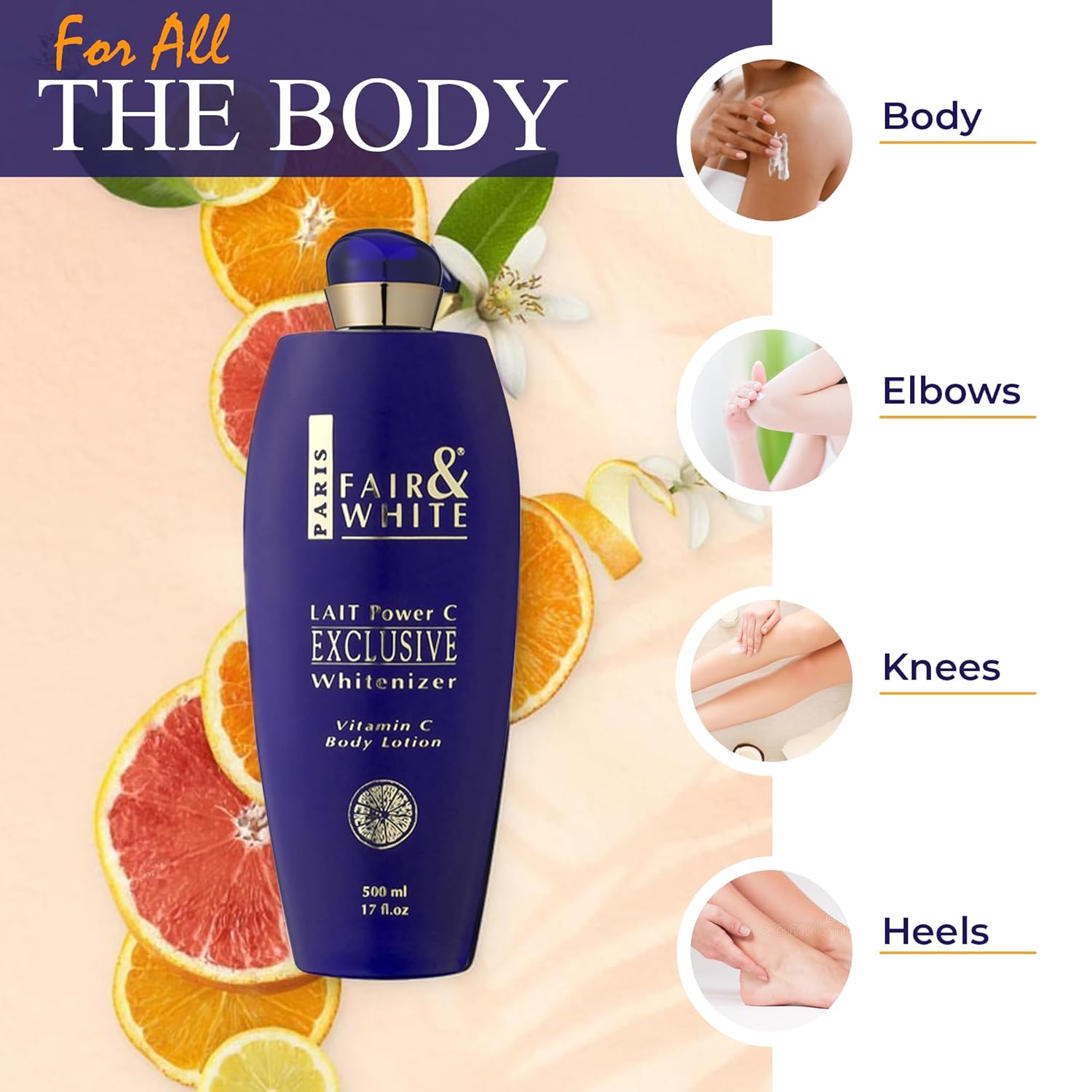 FAIR & WHITE Exclusive Body Lotion with Pure Vitamin C, 500ml / 17fl.oz - Image 4
