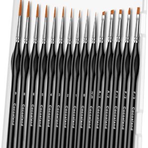 Miniature Paint Brushes,15Pcs Small Fine Tip Paintbrushes, Micro Detail Paint Brush Set, Triangular Grip Handles Art Brushes Perfect for Acrylic, Watercolor, Oil, Craft, Models(Black)