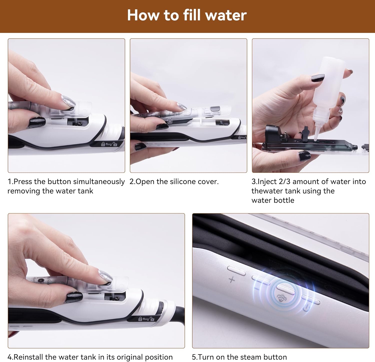 Hair Straightener, 1 Inch Steam Hair Straightener & Curling Iron 2-in-1,Fast Heat-Up, Negative Ion & Steam Hair Care,Professional Ceramic Double Voltage Straightener for Less Frizz Shinier (White) - Image 2