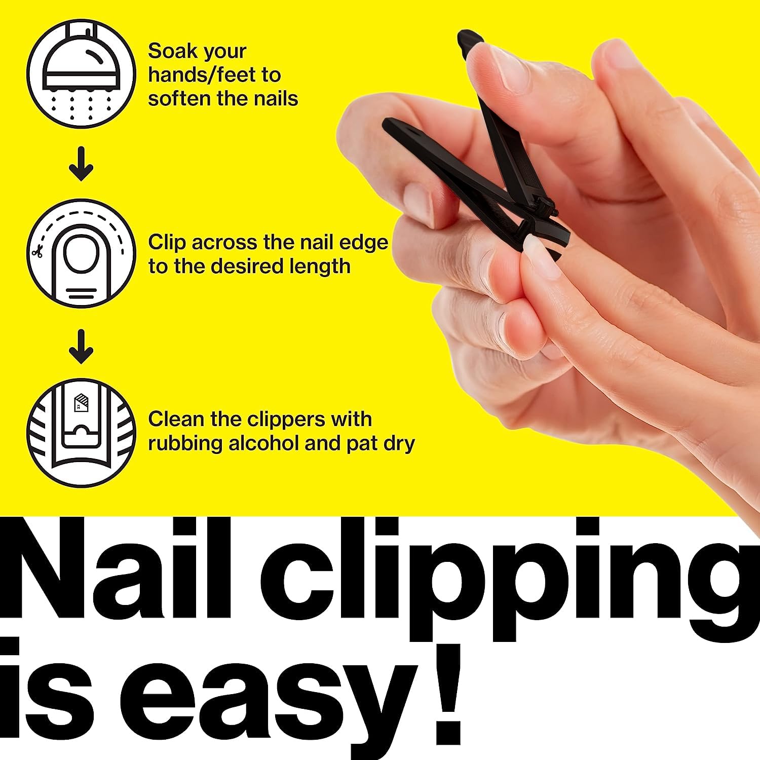 Nail Clippers for Thick Nails - 2 Pack Heavy Duty Toenail & Fingernail Clippers for Men Precision Stainless Steel Cutter Set with Travel Case (Black) - Image 4
