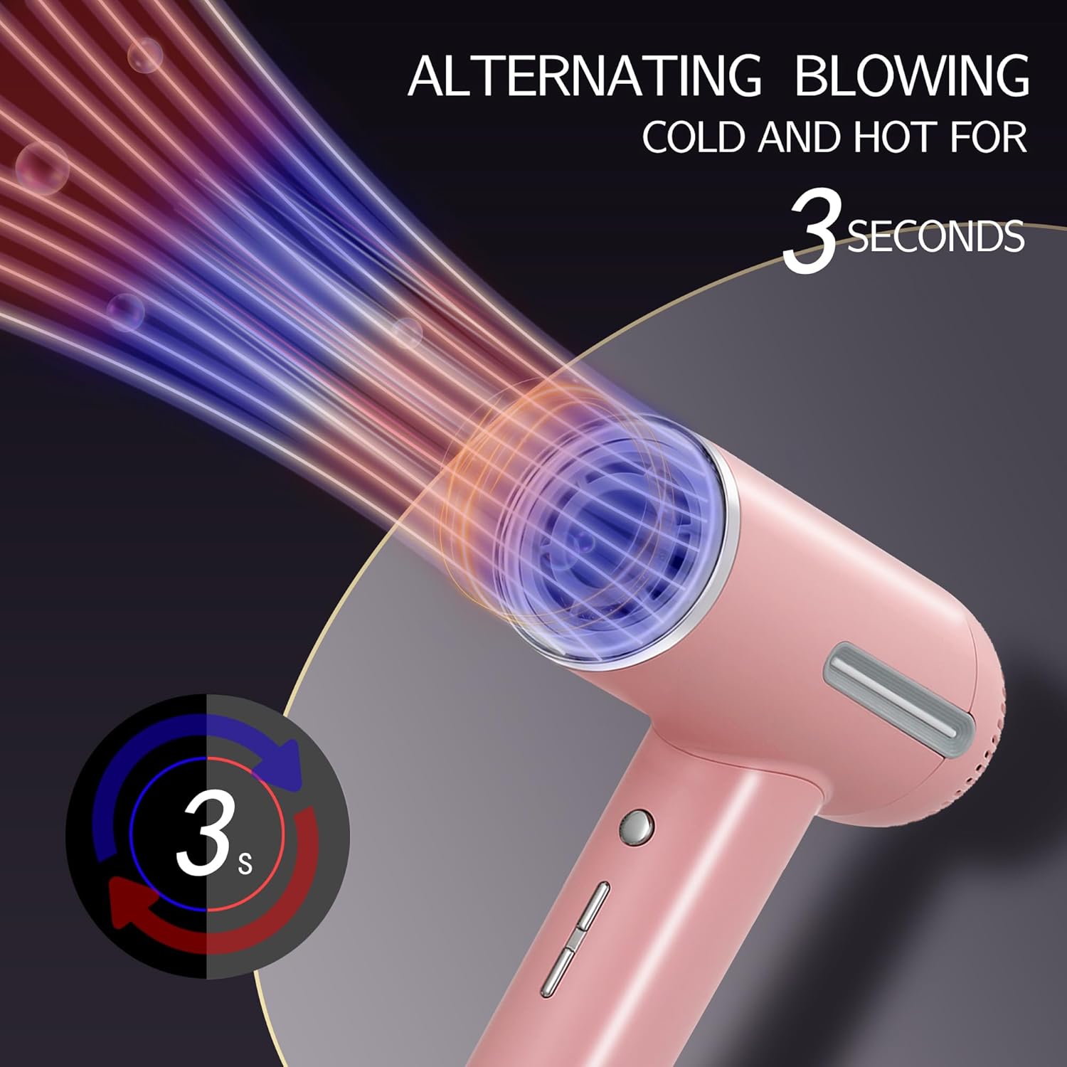 Hair Dryer,7 Temps&31 Modes.Intelligent Temperature Control,LCD Display,Self-Cleaning Mode,Facial Care Mode.1600W RPM Ionic Blow Dryer.Low Noise Thermo-Control Hair Dryer with Diffuser and Nozzle - Image 5