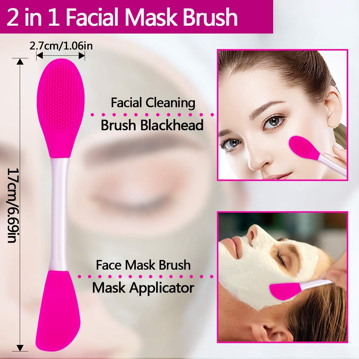 5PCS Silicone Scrubber Set, Lip & Face Cleansing Brush and 2PCS Exfoliating Face Brush for Men & Women - Image 2