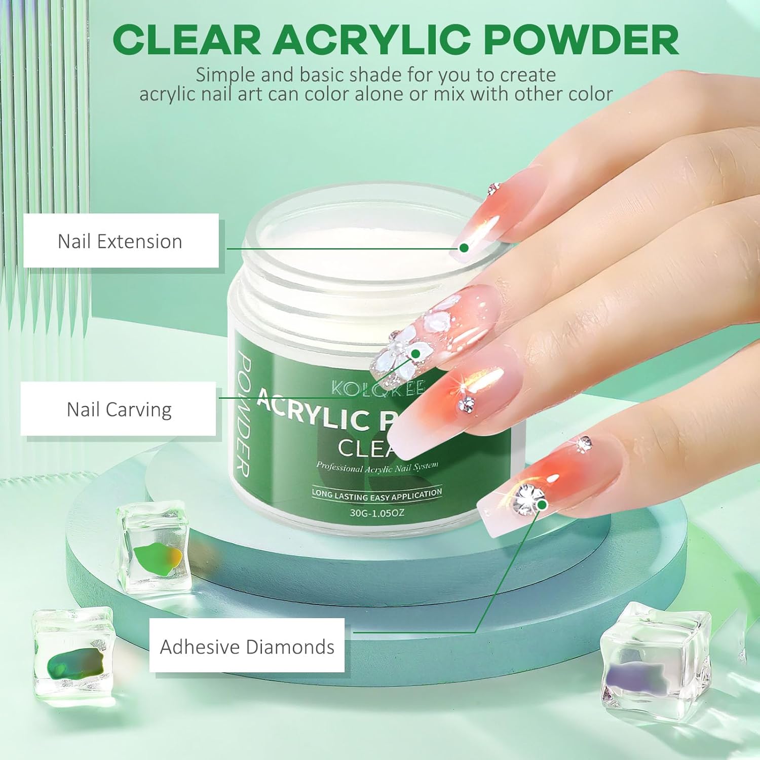 Acrylic Nail Kit Acrylic Powder and Liquid Set with Kolinsky Nail Brush, Lamp (Not Required) for Home DIY Salon Nails Application - Image 4