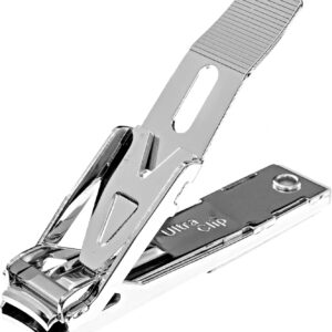 Ultra Clip – The Best No-Mess Nail Clippers That Catch Your Clippings! for Men and Women - Sharp, Wide Jaw, Finger and Toe Nail Clipper - Silver