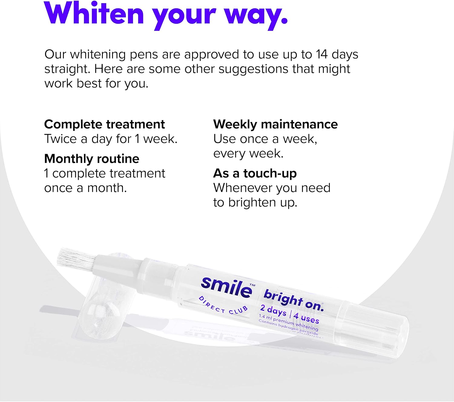 SmileDirectClub Teeth Whitening Kit - 8 1.4ml Gel Pens - Professional Strength Hydrogen Peroxide - Pain Free and Enamel Safe - Up to 9 Shades Whiter in 1 Week - Image 3