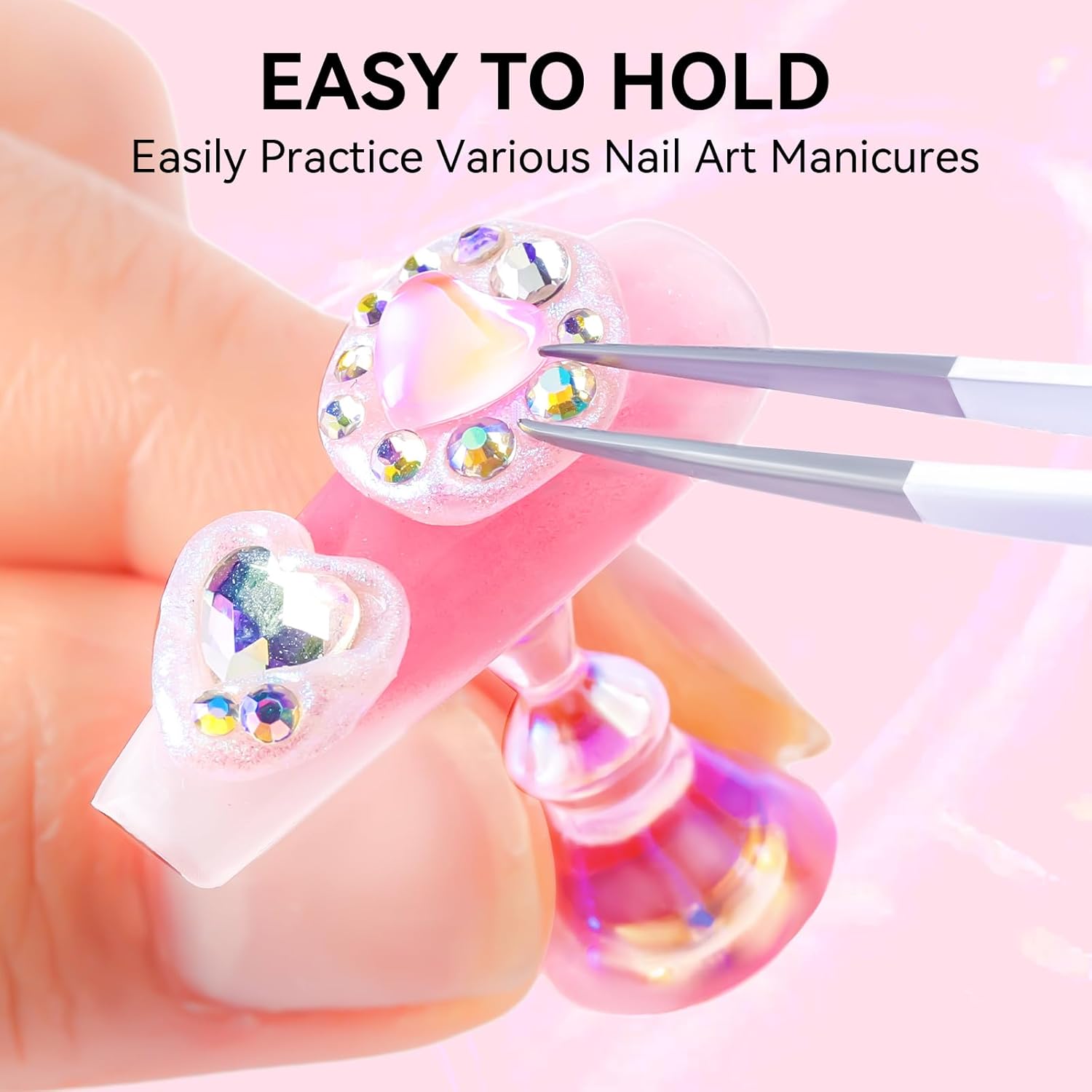 Makartt Nail Stand for Press On Nails Display Practice Art Magnetic Fake Nail Holder for Painting Nails Stand for False Nail Designs with Reusable Putty for Home DIY Beginner Salon Supplies - Image 5