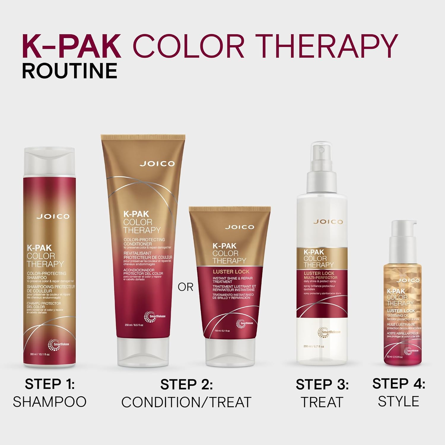 Joico K-PAK Color Therapy Luster Lock Multi-Perfector Daily Shine & Protect Spray | For Color-Treated Hair | Instantly Detangle | Control Frizz | Boost Shine | With African Maketti & Argan Oil - Image 5