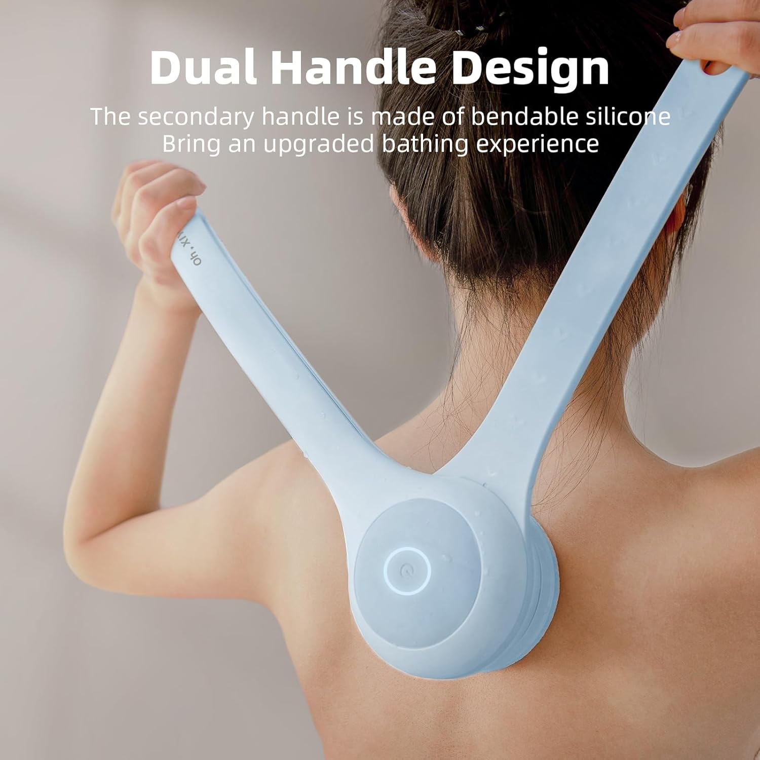 Electric Body Brush Back Scrubber for Shower, Waterproof Long Dual Handle Power Body Scrubber with 3 Heads, Rechargeable Bath Brush & 2 Speeds, for Cleansing, Exfoliating and Massaging Skin - Image 3