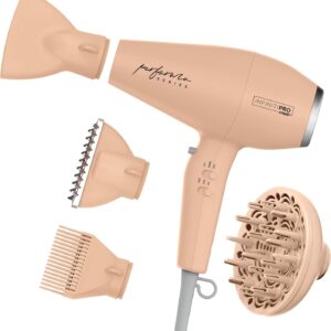 Conair Infiniti Pro Hair Dryer with Diffuser plus 3 Other Attachments | Performa Series Hair Dryer | Blow Dryer with Professional Performance Motor | Blush Pink