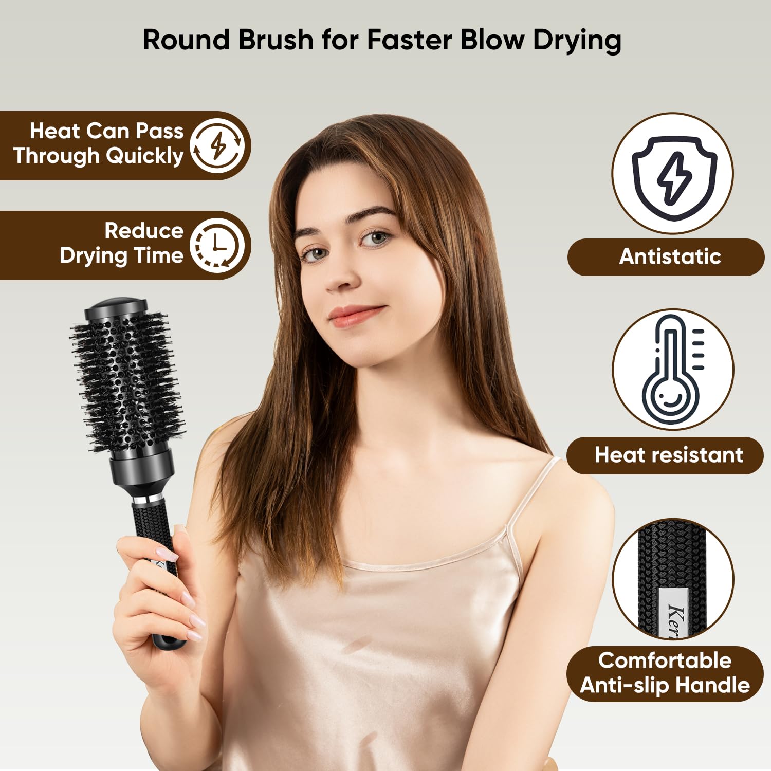 Nano Ceramic Ionic Round Brush Set 2 Pack for Professional Blow Drying and Styling - Image 2