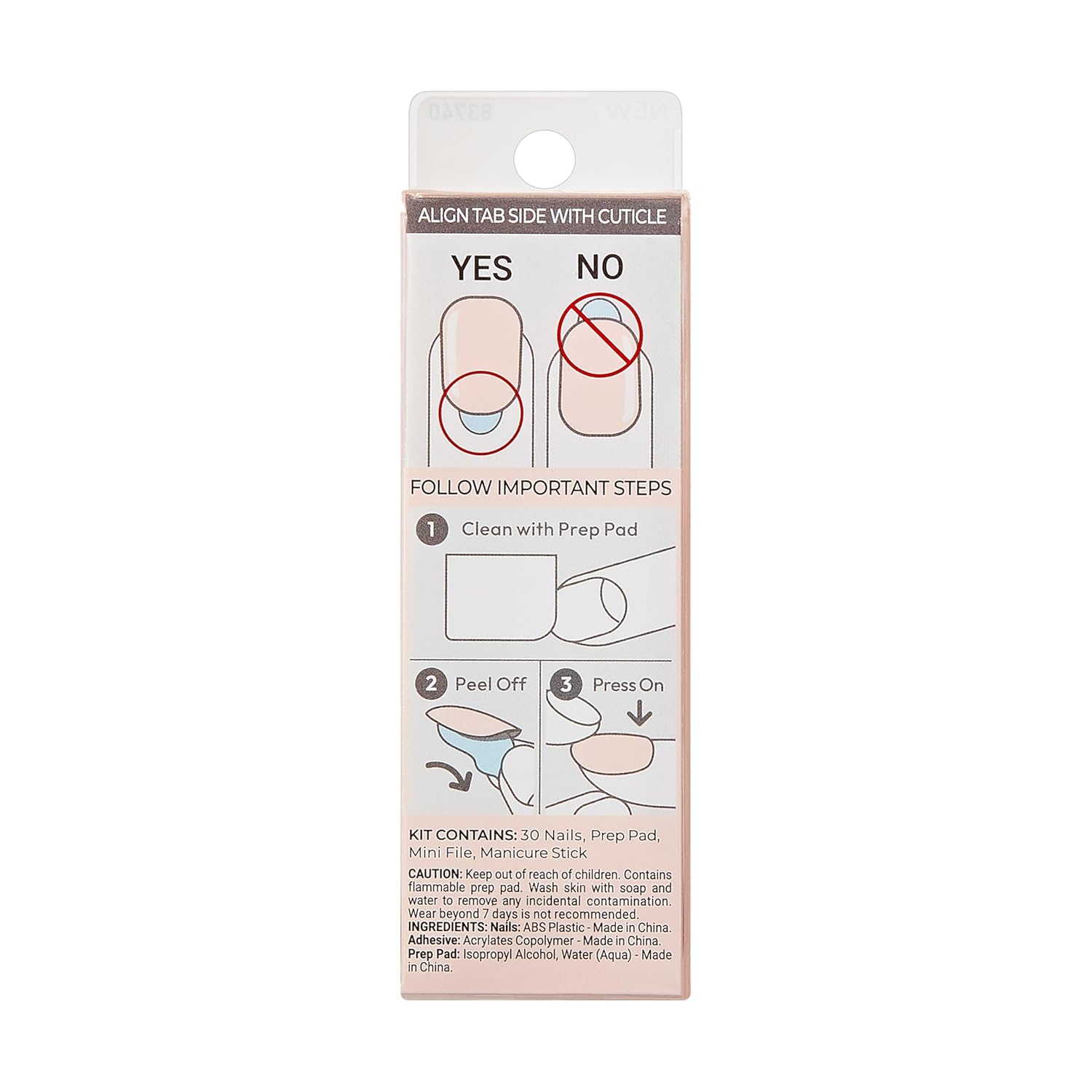 KISS imPRESS No Glue Mani Press On Nails, Color, 'Point Pink', Pink, Short Size, Squoval Shape, Includes 30 Nails, Prep Pad, Instructions Sheet, 1 Manicure Stick, 1 Mini File - Image 8