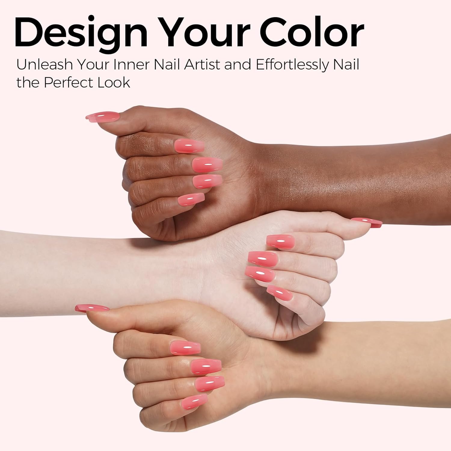TOMICCA Gel Nail Polish, Strawberry Red Gel Polish, Light Red Jelly Nail Polish Quick Dry, Soak Off U V Translucent Gel Polish Colors Long Lasting Nail Art Manicure - Image 4