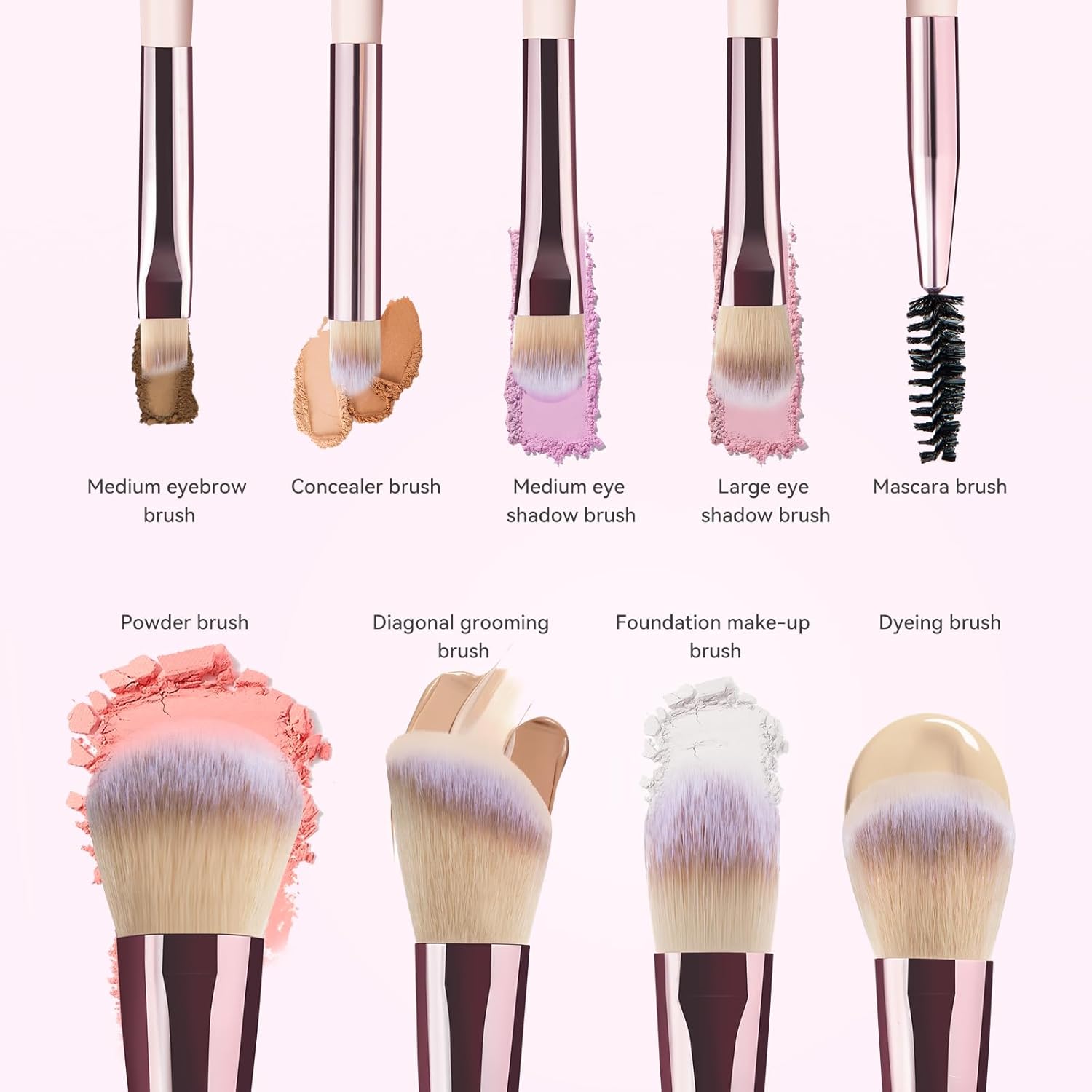 Trendy Teen Girl Gifts – Travel Makeup Brush Set with LED Light Mirror, Perfect Tween Birthday Gifts for Girls 11-16+ year old(Pink) - Image 4