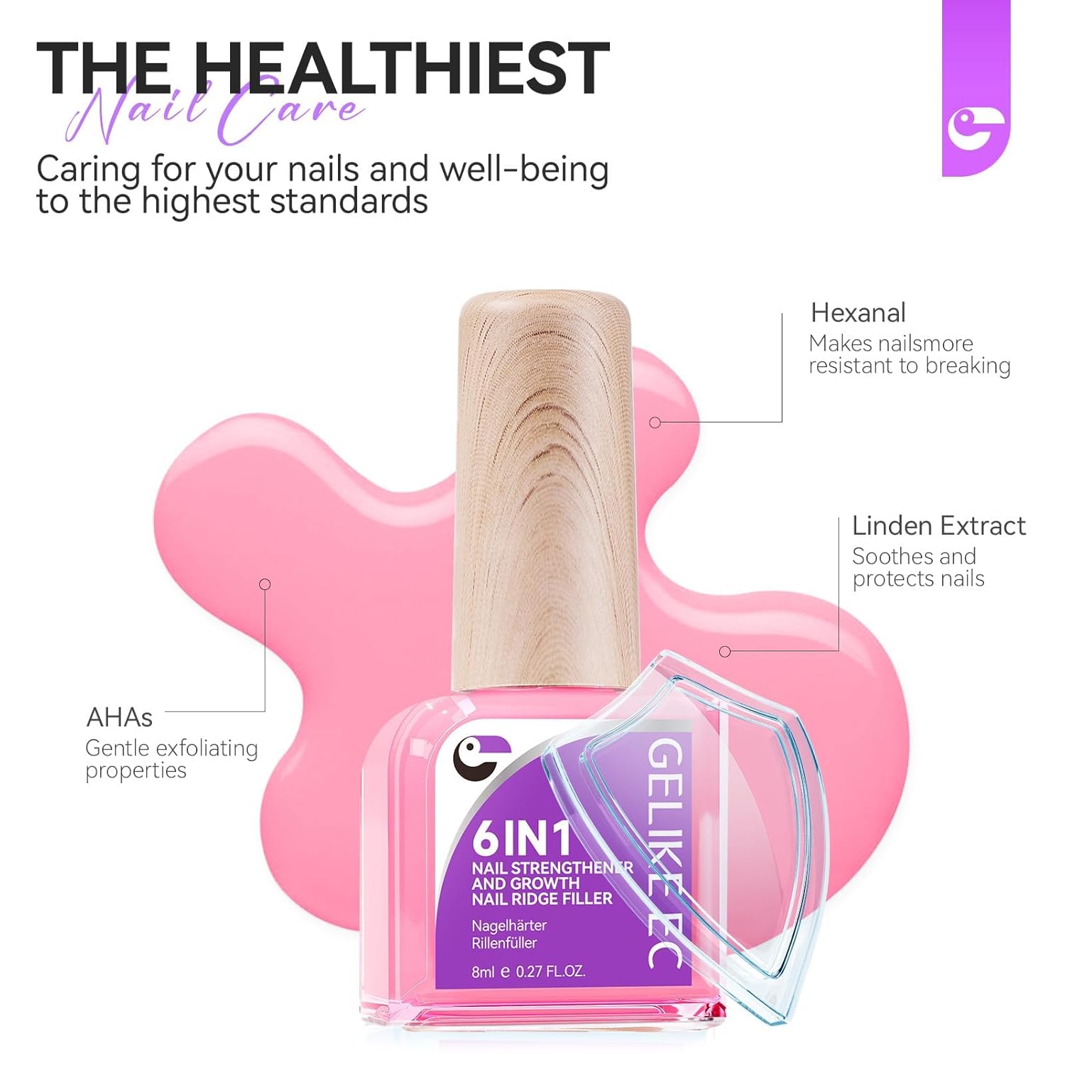 6 in 1 Natural Nail Polish Strengthener Growth Treatment Daily Use Hardener - Image 9