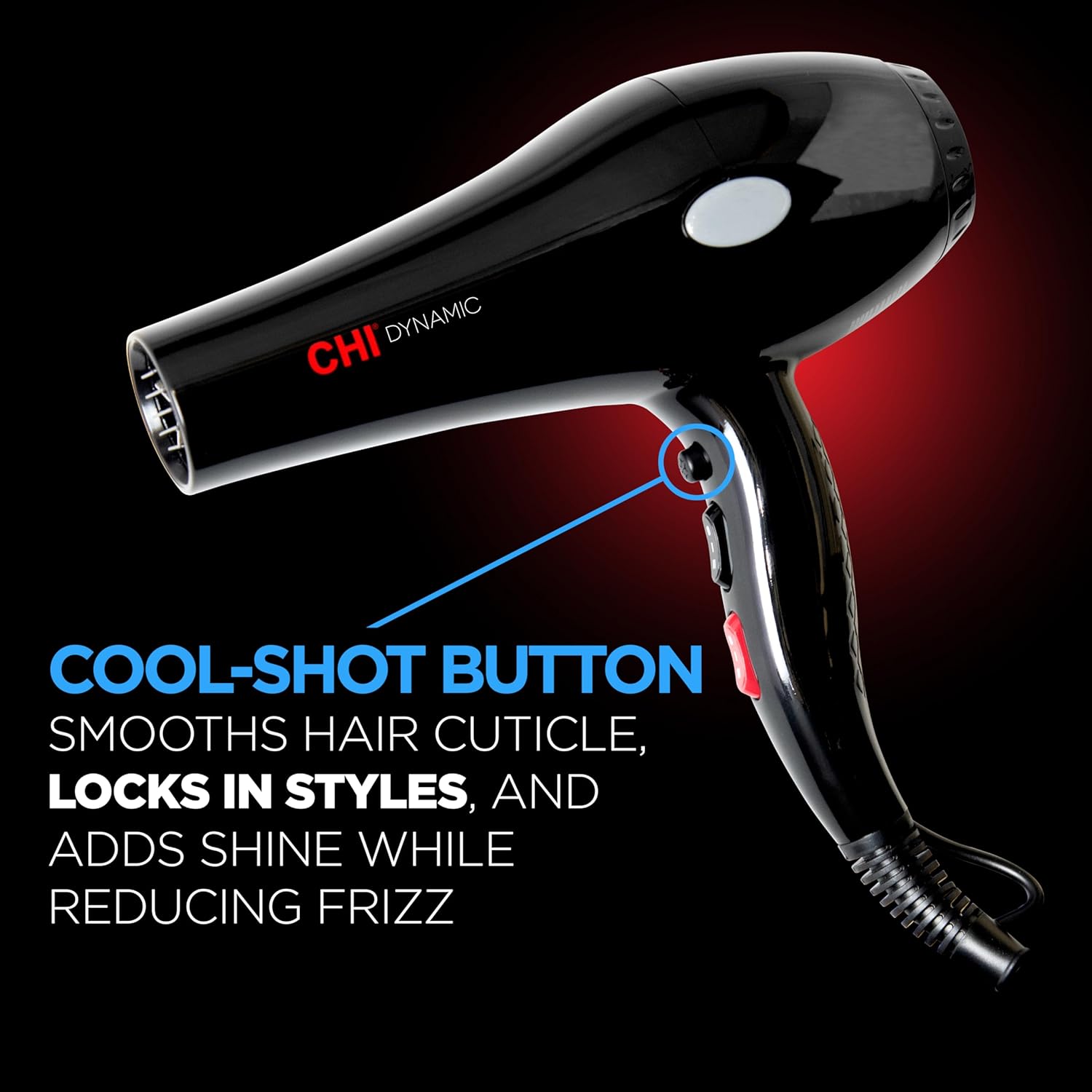 CHI Dynamic Hair Dryer, Blow Dryer for Smooth & Voluminous Hair, Comb-Attachment & Air Concentrating Nozzle for Faster Styling, Low Noise - Image 2