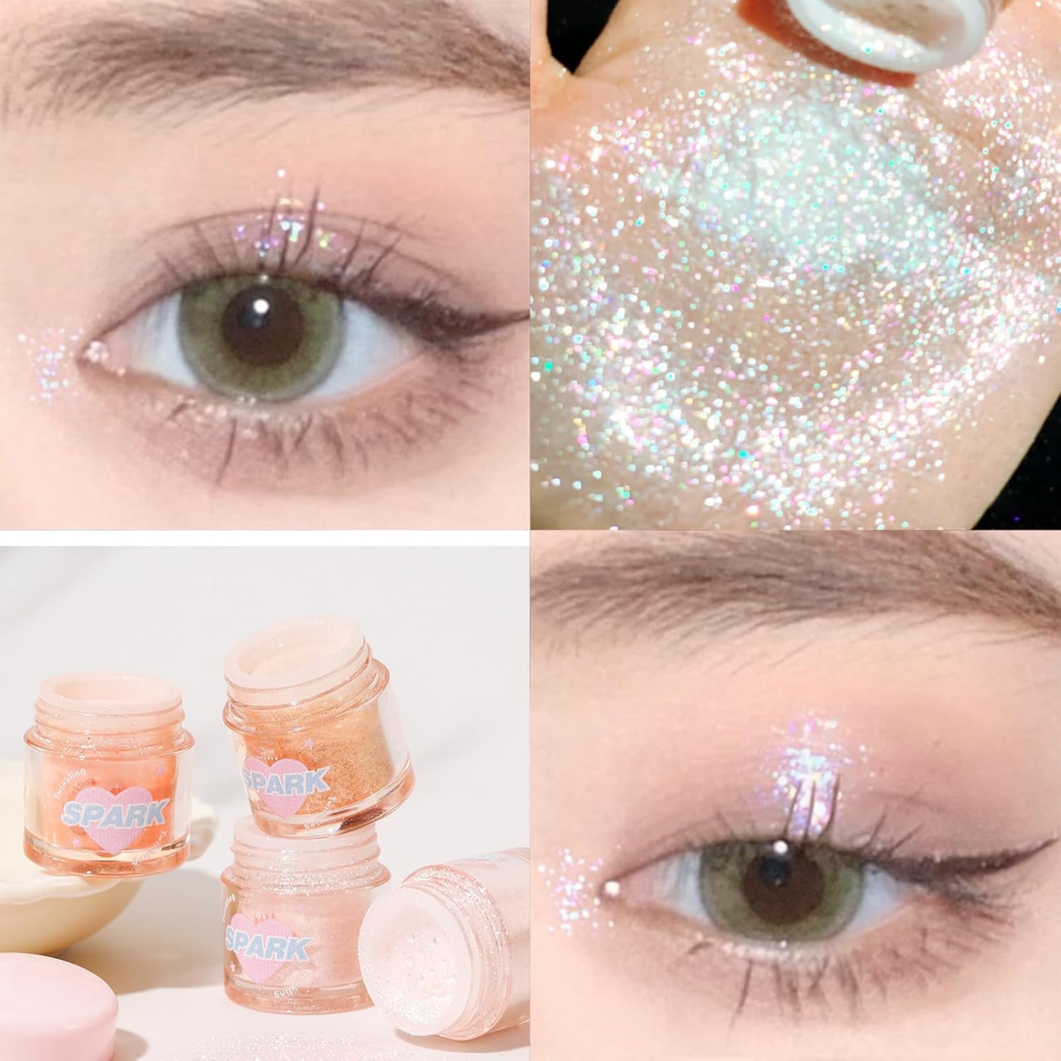 White Glitter Eyeshadow Loose Powder, Face & Body Glitter, 0.8 Ounce - Image 4