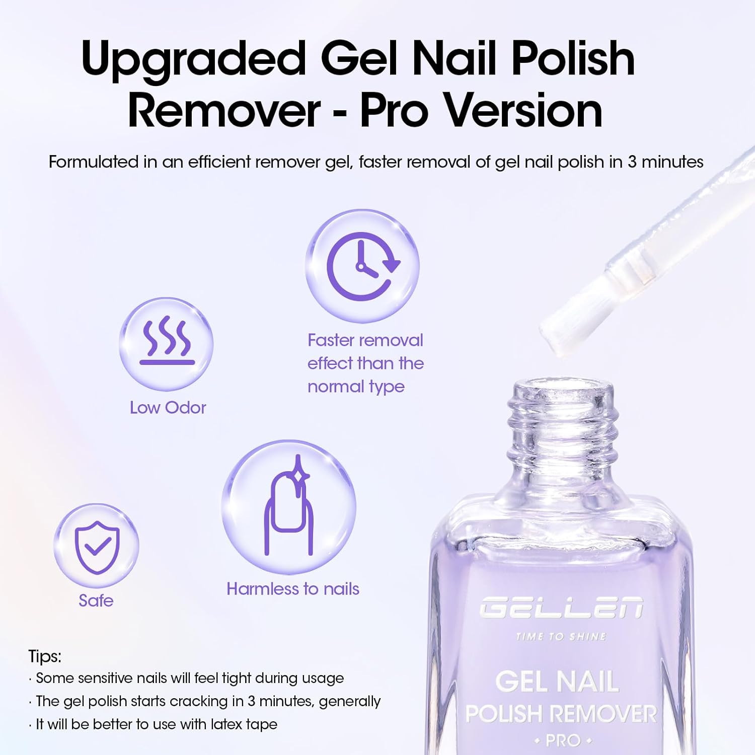 Gellen Gel Nail Polish Remover, Gel Remover for Nails Quickly in 2-5 Minutes, Easy Use No Need to Soak or Wrap, Professional Nail Gel Remover Kit - Image 3