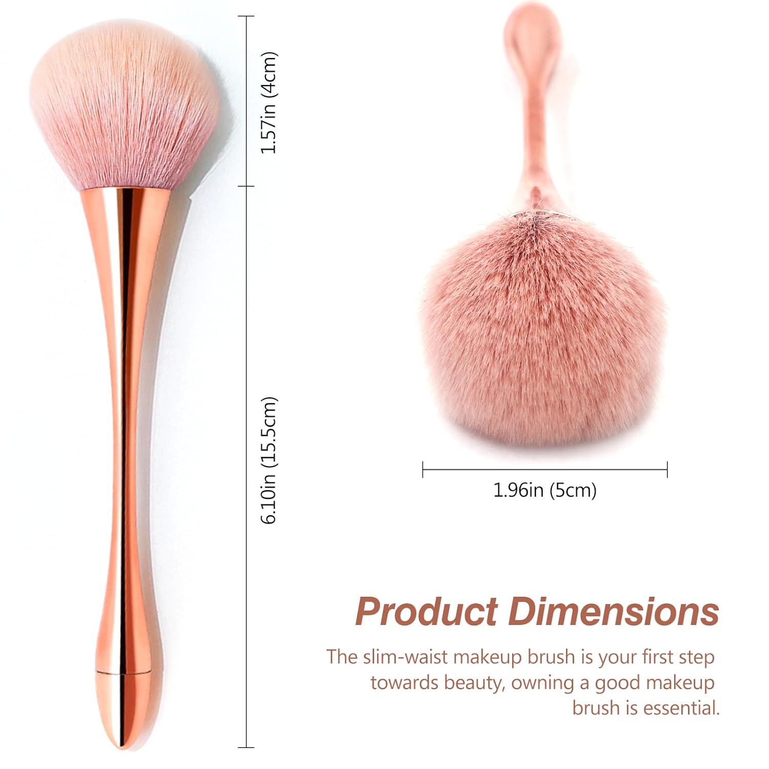 Super Large Mineral Powder Brush Set - Grade Color, 2 Pcs Bronzer Makeup Brush & Soft Fluffy Foundation Brush - Image 7