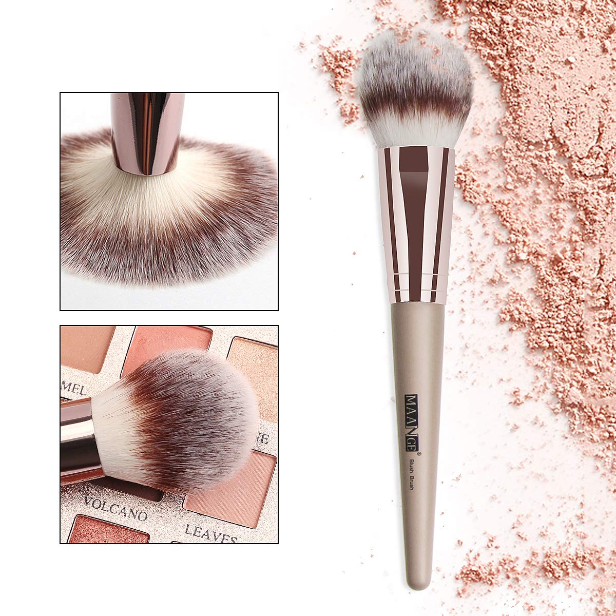 Makeup Brushes, 18 Pcs Professional Premium Synthetic Makeup Brush Set with Case, Foundation Kabuki Eye Travel Make up Brushes sets (Champagne Gold) - Image 4