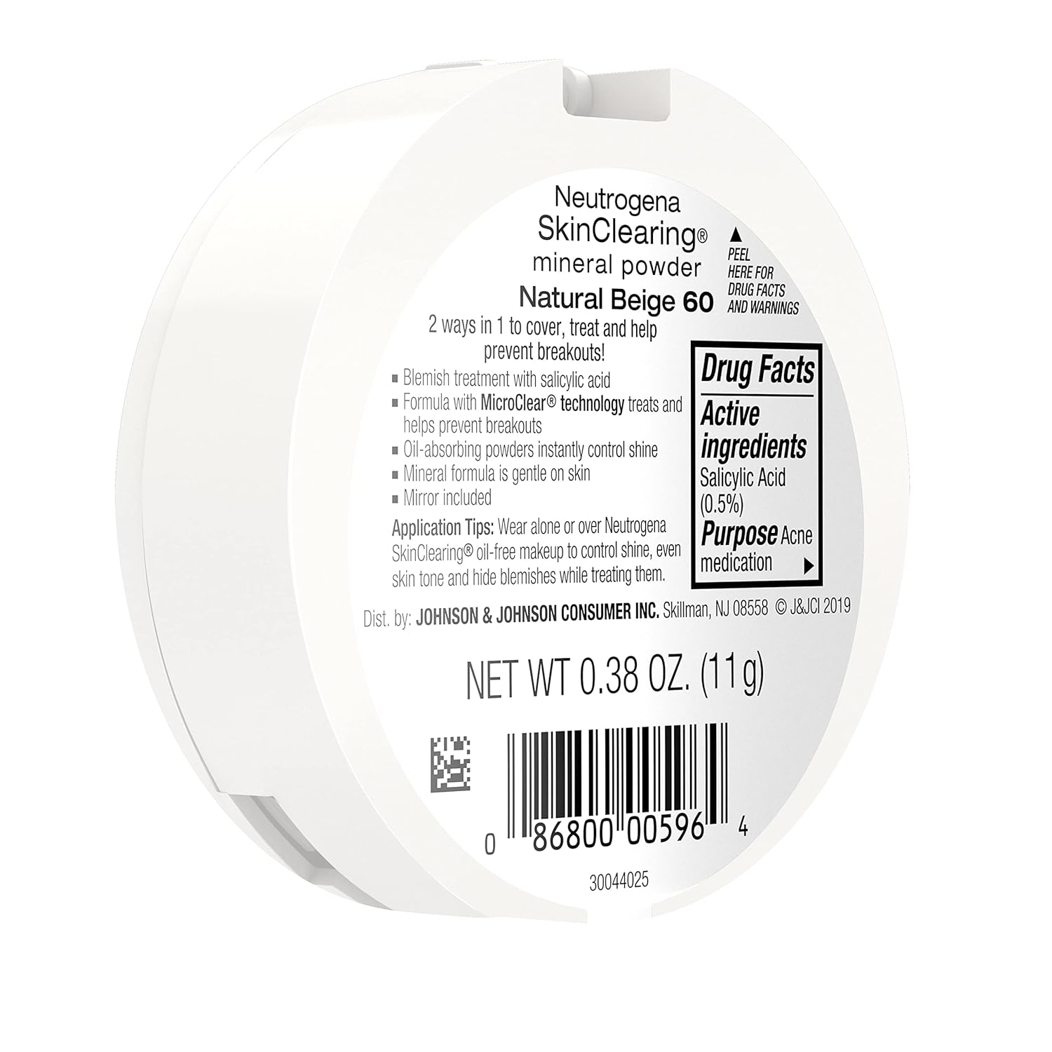 Neutrogena SkinClearing Mineral Acne-Concealing Pressed Powder Compact, Shine-Free & Oil-Absorbing Makeup with Salicylic Acid to Cover, Treat & Prevent Breakouts, Natural Beige 60,.38 oz (Pack of 2) - Image 16