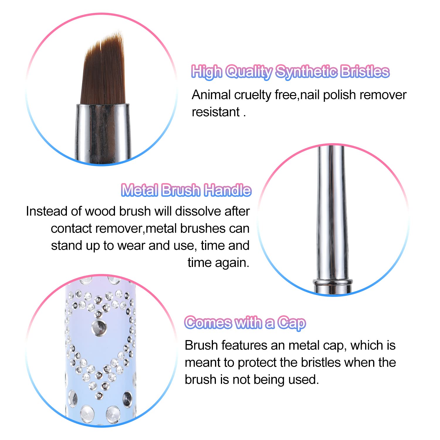 Nail Art Clean Up Brushes,Nail Brushes for Cleaning Polish Mistakes on the Cuticles, Acetone Resistant Nail Brush, Fingernail Cleaning Brushes for Nail Art and Designs (2 Pcs Round&Angled) - Image 5