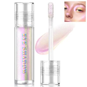 Liquid Glitter Eyeshadow, Shimmer Chameleon Holographic Metallic Multichrome Highlighter, Long Lasting Waterproof White Purple Eye look, Sparkling Quick Dry Face Eye pigmented Makeup 04