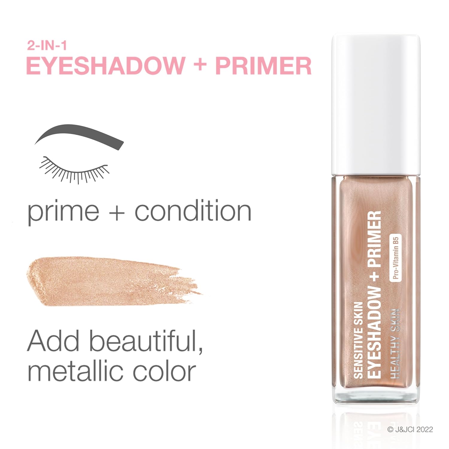 Neutrogena Sensitive Skin Metallic Eyeshadow and Primer Soft Pearl 0.22 oz - Image 5