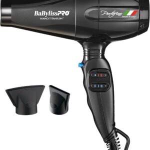 BaBylissPRO Hair Dryer, Nano Titanium Portofino 2000-Watt Blow Dryer, Hair Styling & Appliances, Black, BPOR1