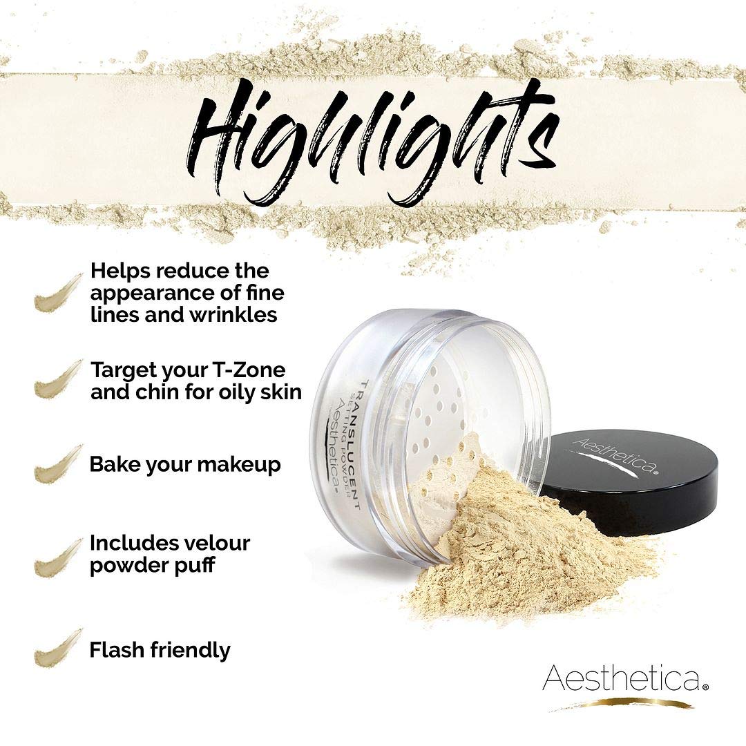 Aesthetica Translucent Setting Powder – Matte Finishing Makeup Loose Setting Powder – Flash Friendly Translucent Powder Foundation - Loose Face Powder Includes Velour Puff - Image 5