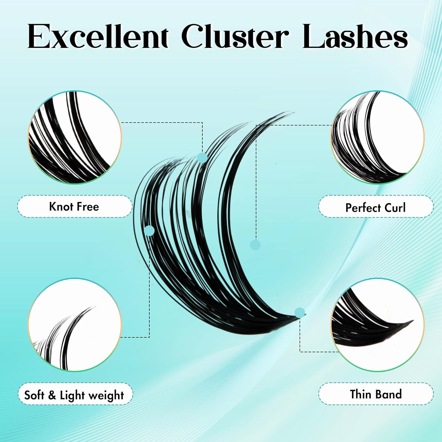 GEMERRY Lash Extension Kit Thick Lash Clusters Kit Fluffy Eyelash Clusters D Curl Eyelash Extension Kit With Lash Bond and Seal, Lash Tweezers, DIY Lash Extension Kit(80P-10-18mm) - Image 5