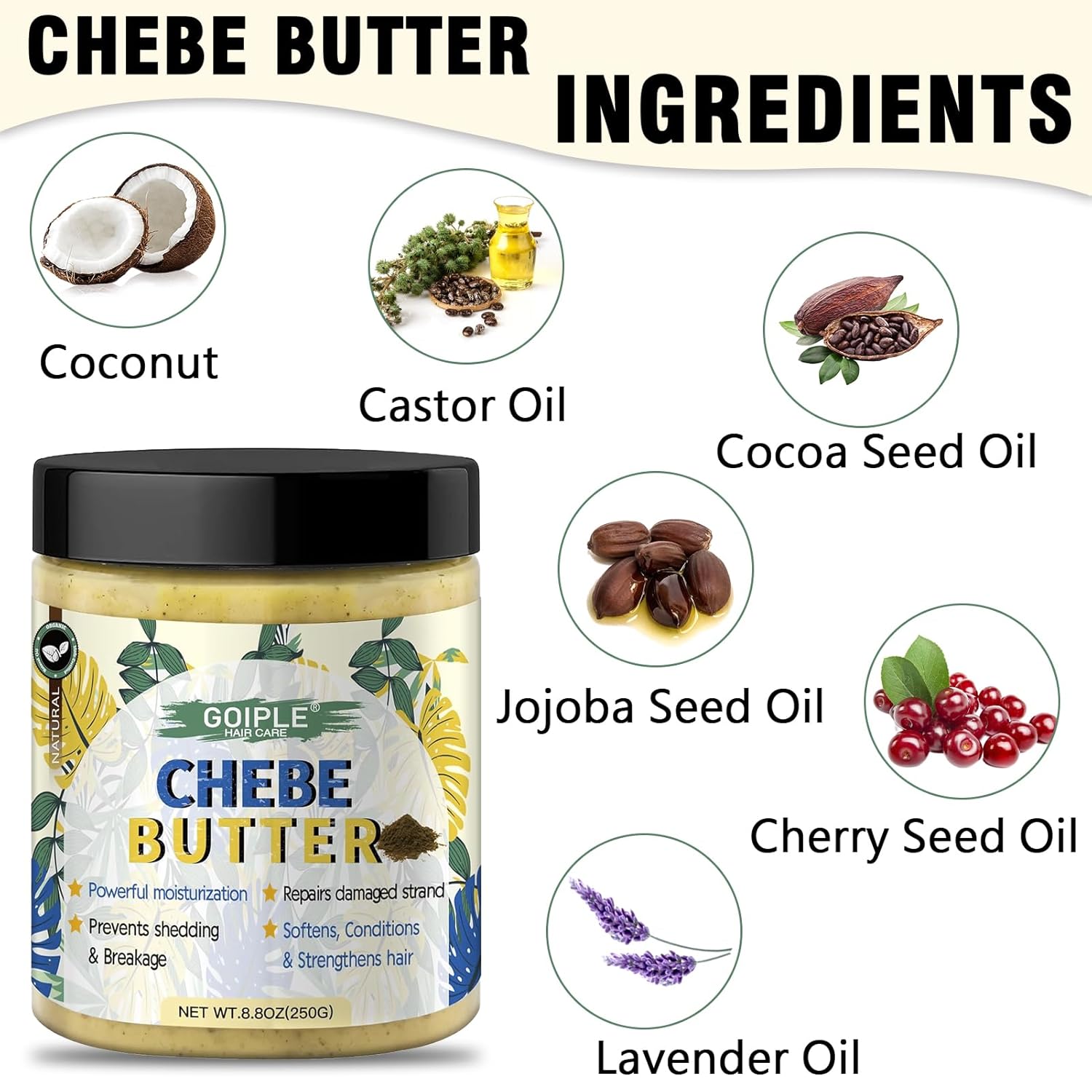 8.8 oz Chebe Butter for Hair Growth, Thickening and Moisturization - Deep Conditioning Hair Butter Grease for Men and Women - Image 3