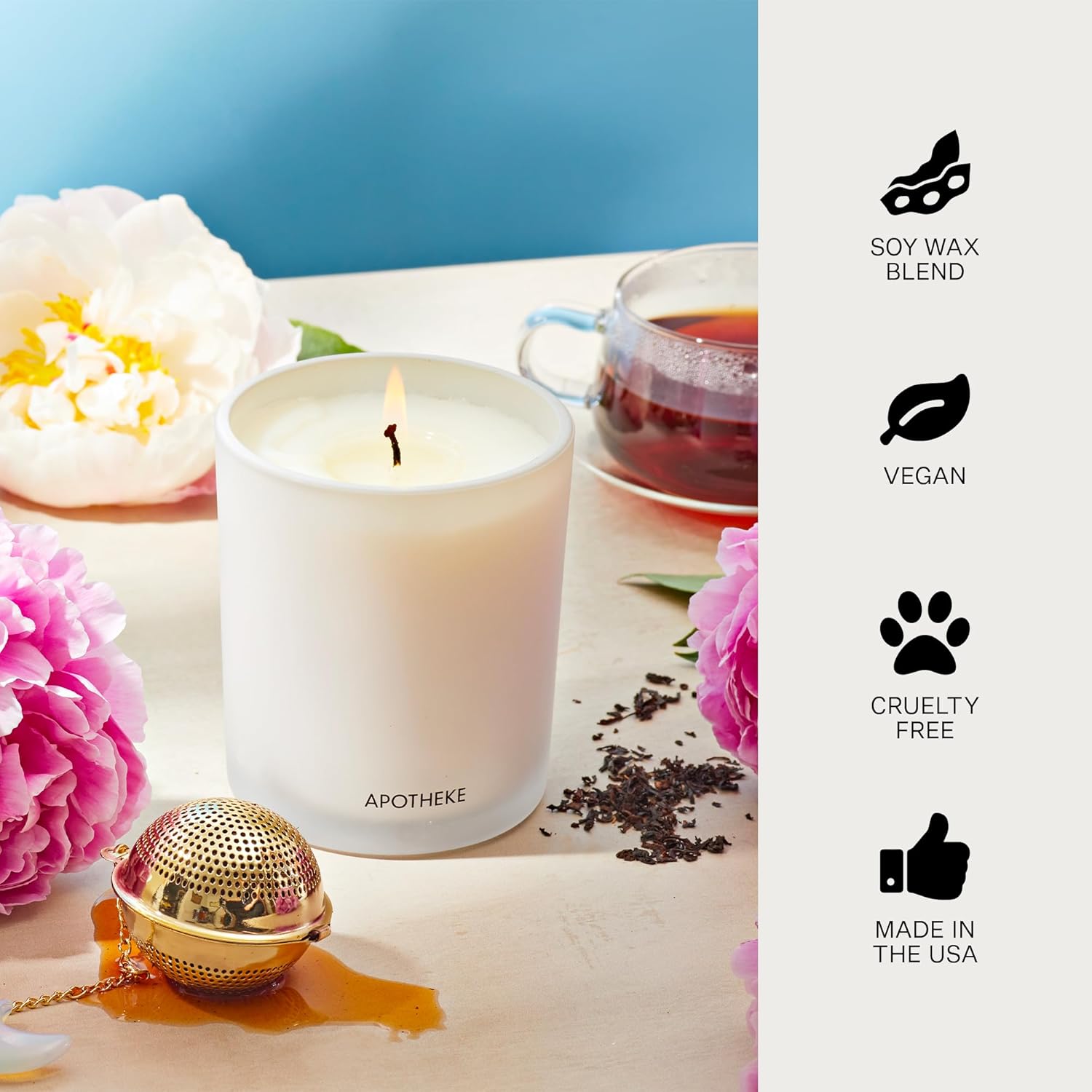 Apotheke Luxury Scented Candles for Home, Earl Grey Bitters - Aromatherapy Jar Candle with Soy Wax Blend - Image 5