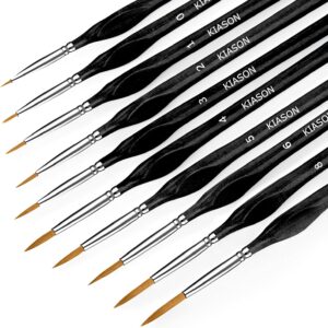 10PC Miniature Paint Brush for Fine Detailing,Small Painting Brushes Set for Art, Crafts, Acrylic, Watercolor, Oil, Model, Face, 40k & Paint by Number, Figurine (Black)