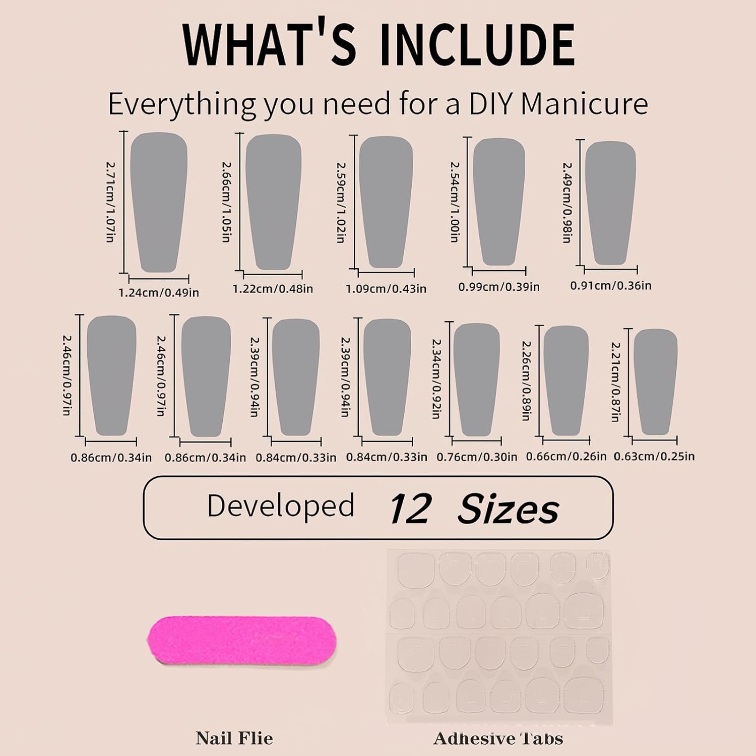 Pink Press on Nails Long Square Coffin Fake Nails Pink White Ombre Full Cover Acrylic Nails Glossy Gradient False Nails with Design Rhinestone Stick on Nails for Women Girls Manicure 24Pcs - Image 5