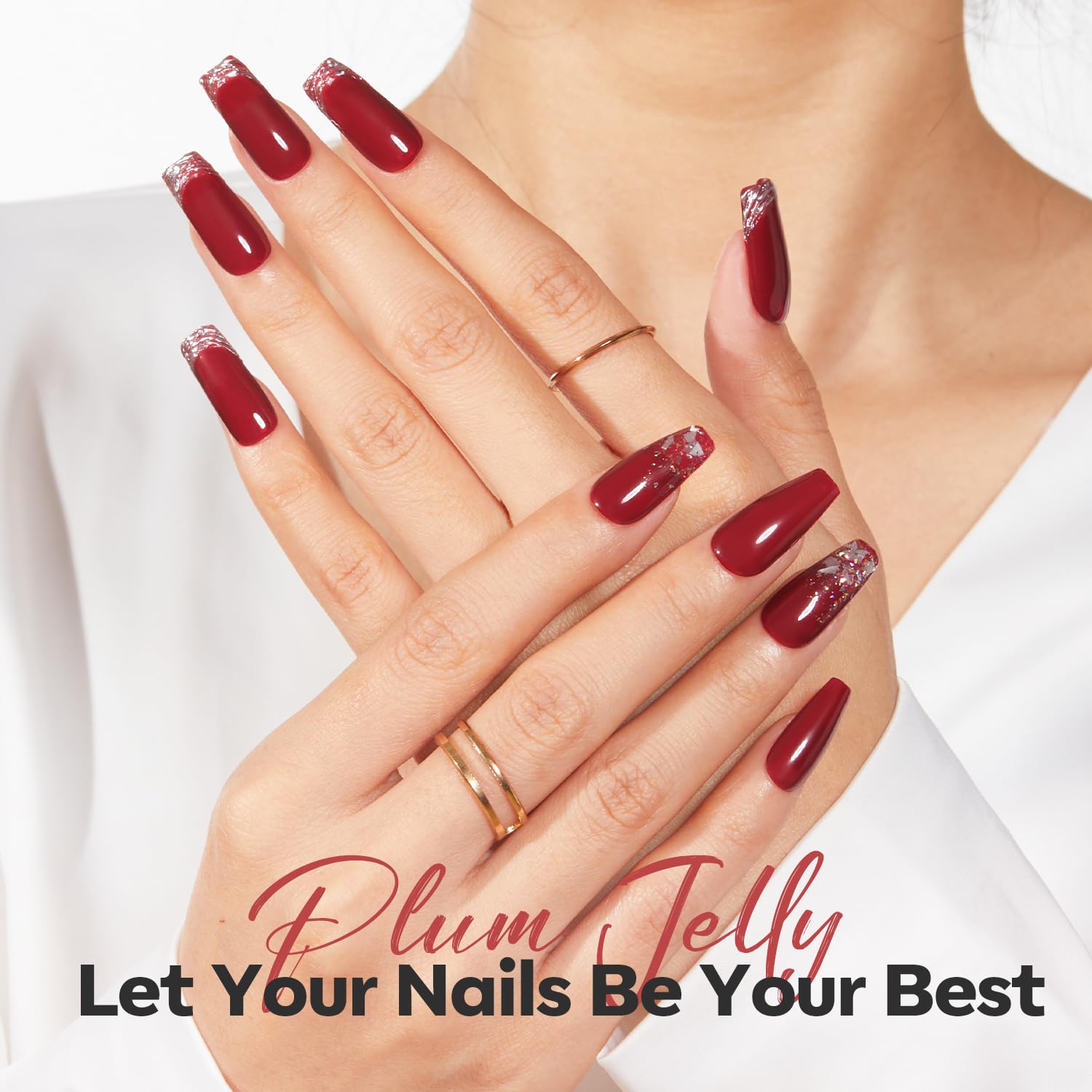 modelones Jelly Red Nail Polish, Sheer Dark Red Clear Translucent Semi-Transparent 15 ml Quick Dry Nail Lacquer Strengthener Long Last Finger Toe Nail Art DIY Manicure Gift for Women Girls 0.5 Fl Oz - Image 2