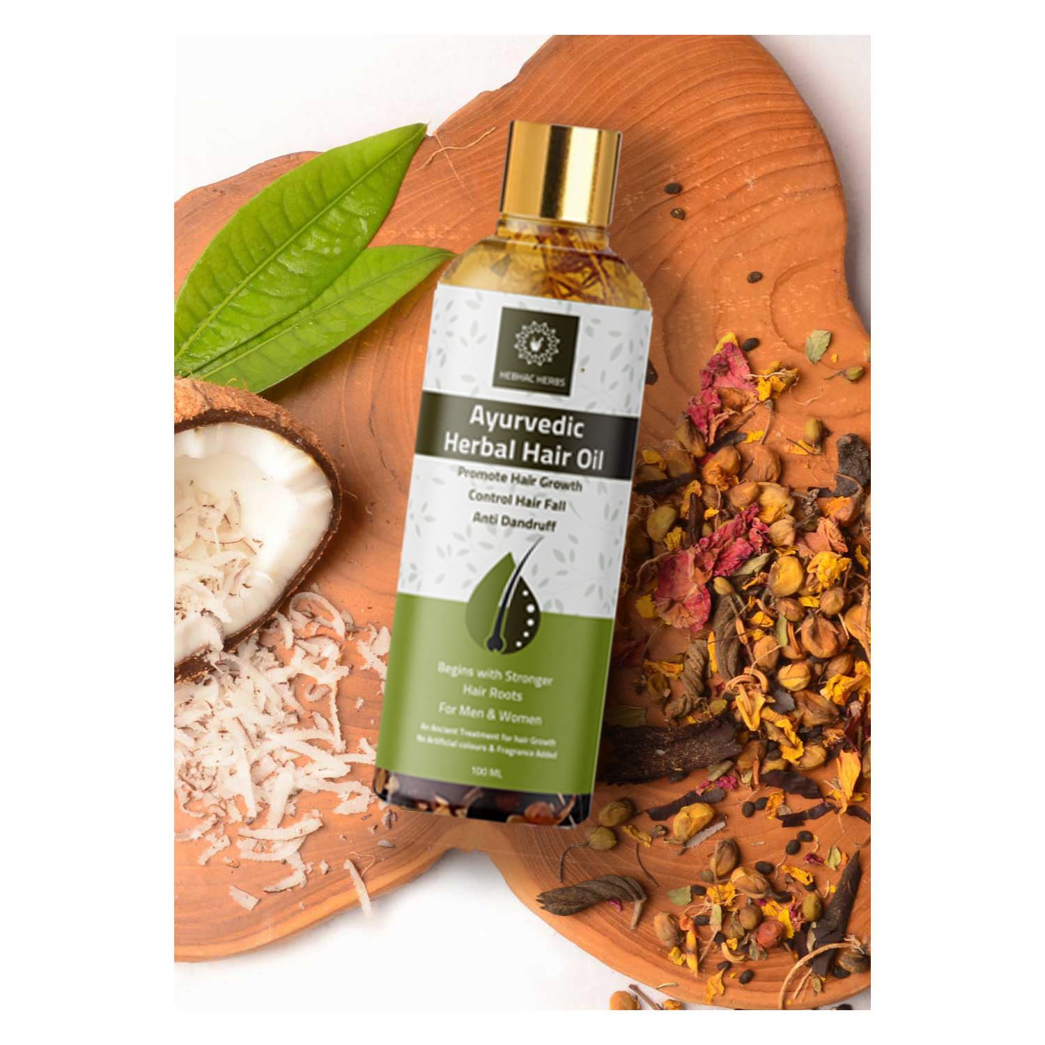 Ayurvedic Multipurpose Hair Oil - Combats Dandruff & Hair Fall with 21 Natural Indian Herbs for Men & Women (100ml) - Image 2