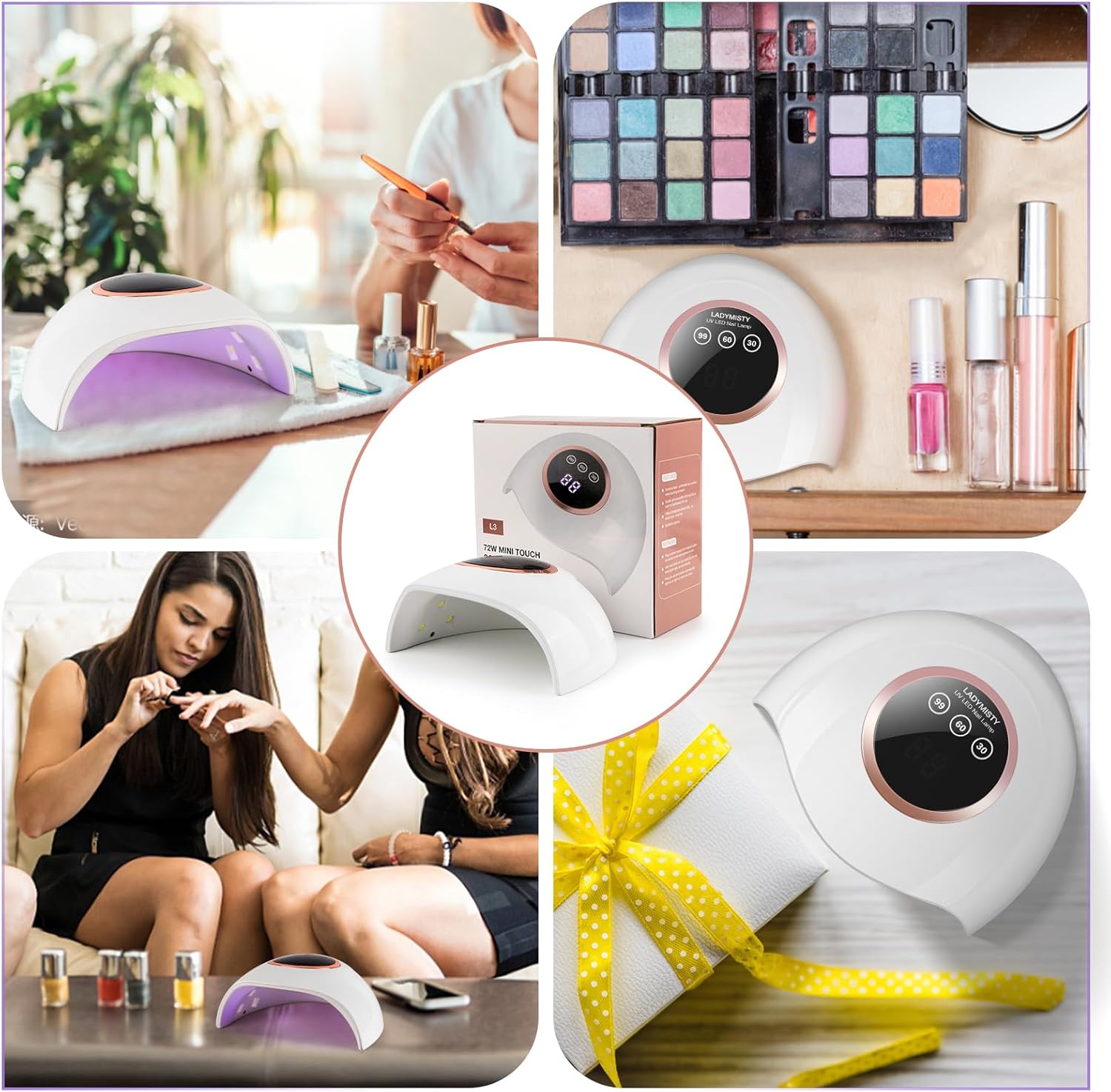 72W UV LED Nail Lamp Light Dryer for Nails Gel Polish with 18 Beads 3 Timer Setting & LCD Touch Display Screen, Auto Sensor, Professional Nails, White - Image 6