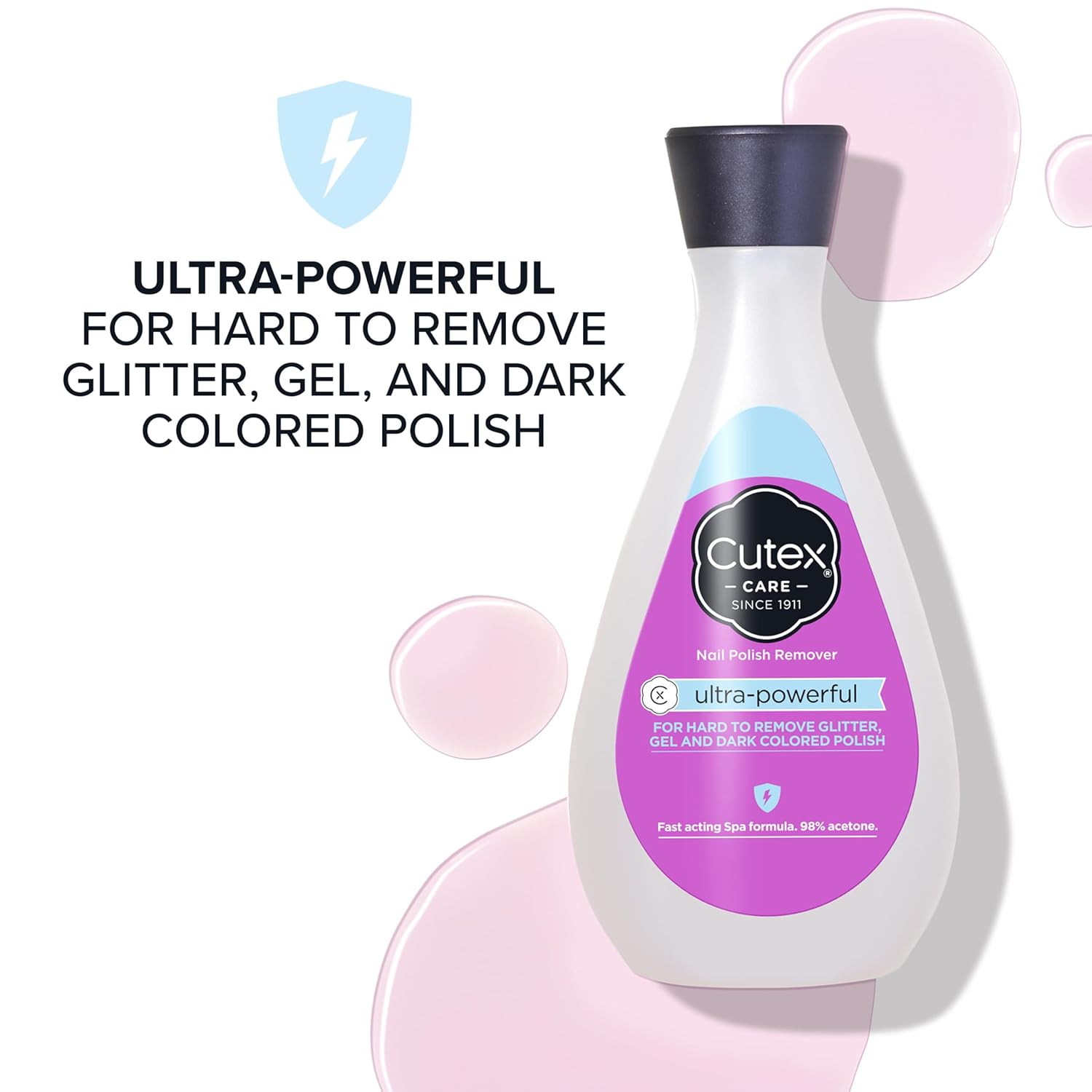 Cutex Gel Nail Polish Remover, Ultra-Powerful & Removes Glitter and Dark Colored Paints, Paraben Free, 6.76 Fl Oz - Image 3