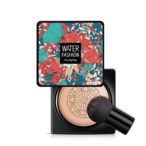 Mushroom Head Air Cushion, Foundation CC Cream, Natural Moisturizing Oil Control Concealer Facial Blemish Concealer Foundation for Women Girls
