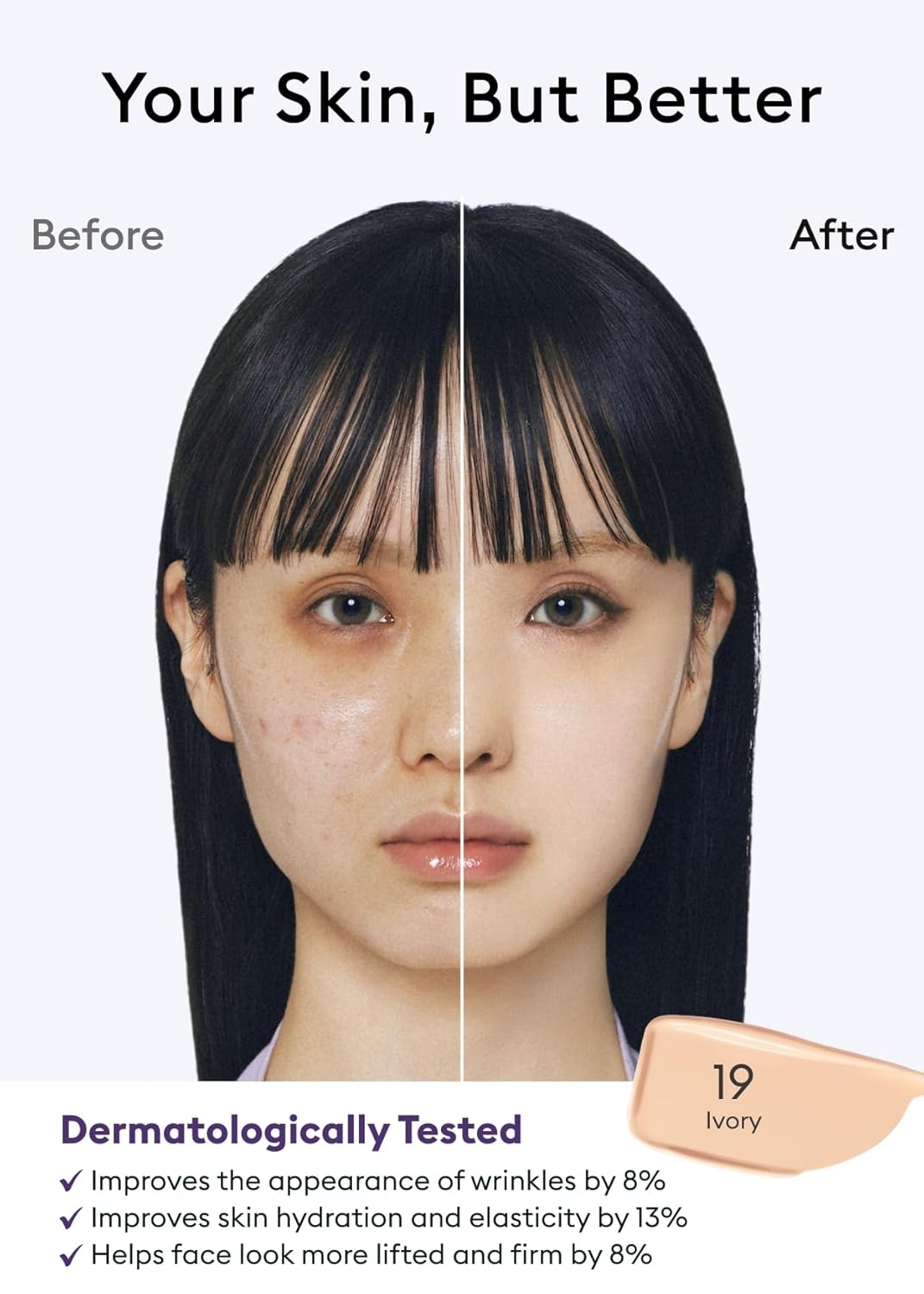 MISSHA M PERFECT COVER SERUM BB CREAM No.19 Ivory - Fair/Light with Warm Undertone, Skin Tint, Tinted Moisturizer, Skin Care Foundation Makeup, Superfood Complex, Glass Skin, Korean Makeup,1.18 Fl oz - Image 4