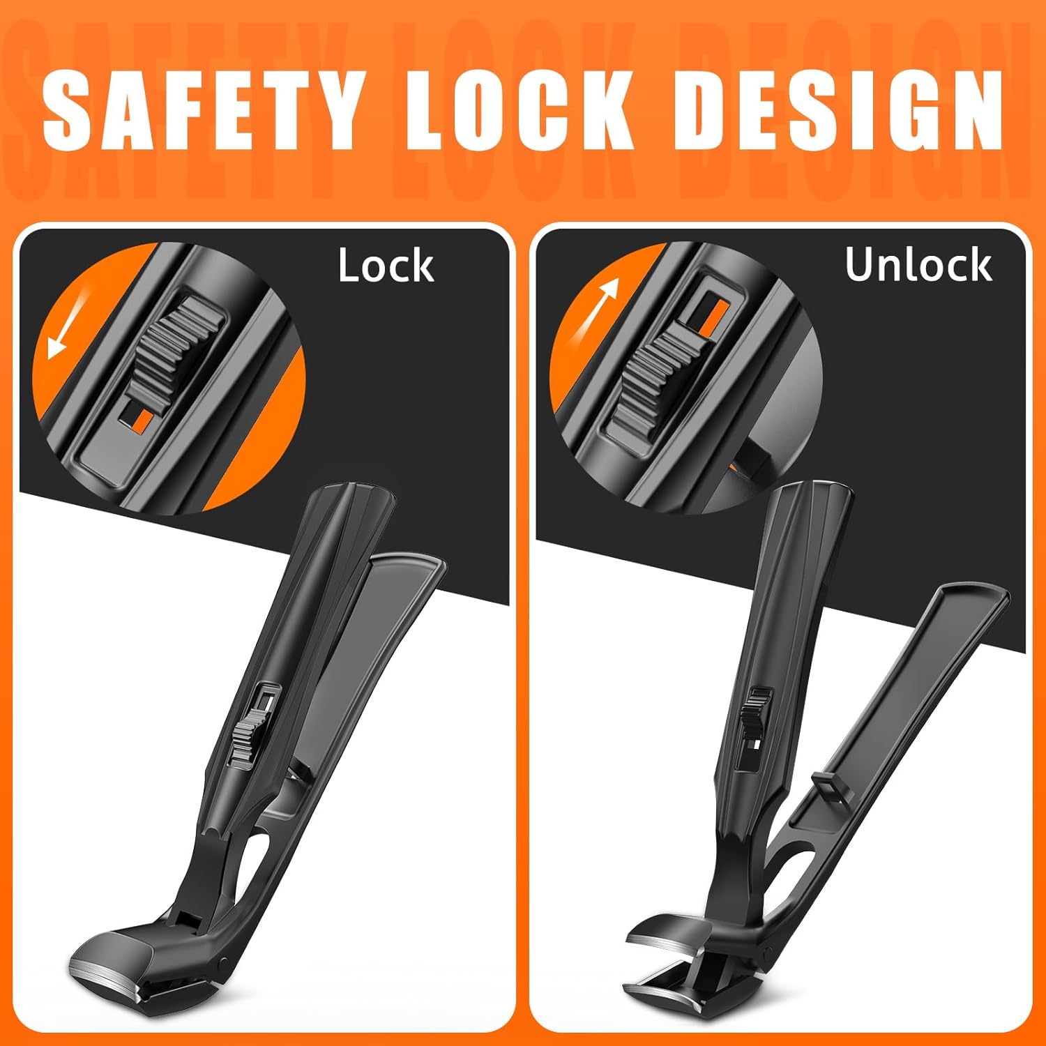 Toenail Clippers for Seniors Thick Toenails, Upgrade Angled Head Large Toe Nail Clippers for Men with Wide Jaw Opening, Sharp Heavy Duty Fingernail Clipper Cutter with Catcher Long Handle -Black - Image 5