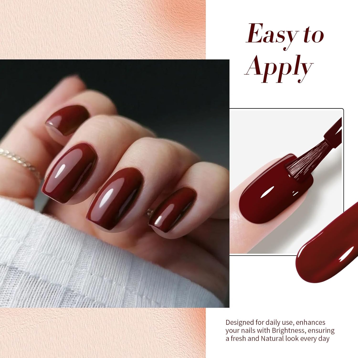 Born Pretty Red Burgundy Gel Nail Polish Dark Wine Red Color Nail Art Design Manicure DIY Salon Home 15ml - Image 5