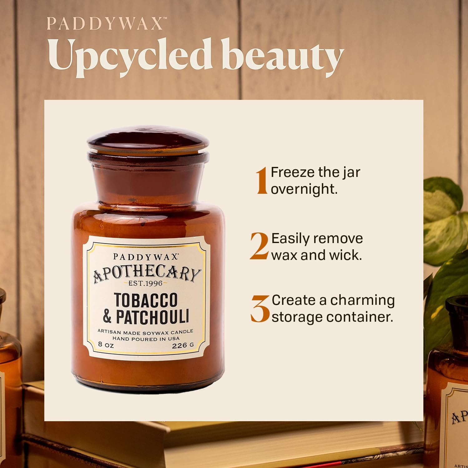 Paddywax Scented Candles Artisan Apothecary Candle, 8-Ounce, Tobacco & Patchouli - Image 7