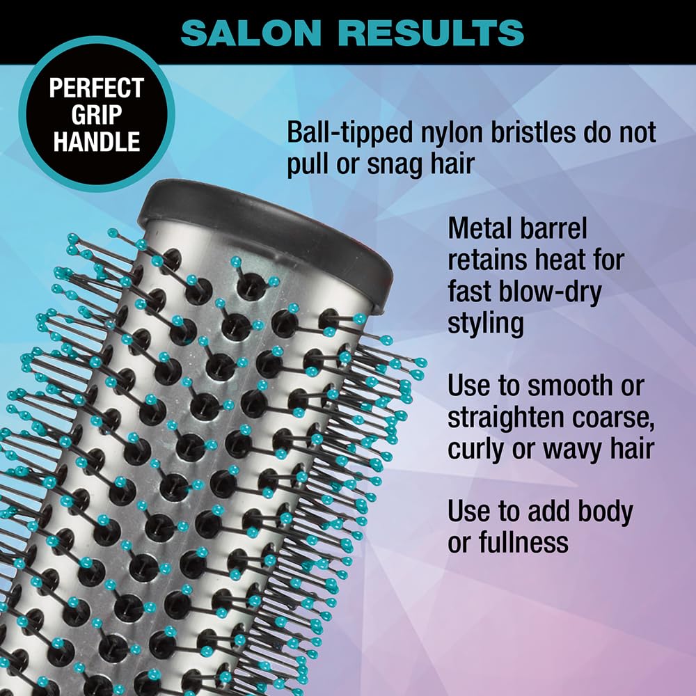 Conair Salon Results Round Hair Brush - Hair Brush Blow Dryer - Large Round Brush for Blow Out - Nylon Bristles - curly hair brush - hair brushes for women - hair brushes for women - Image 3