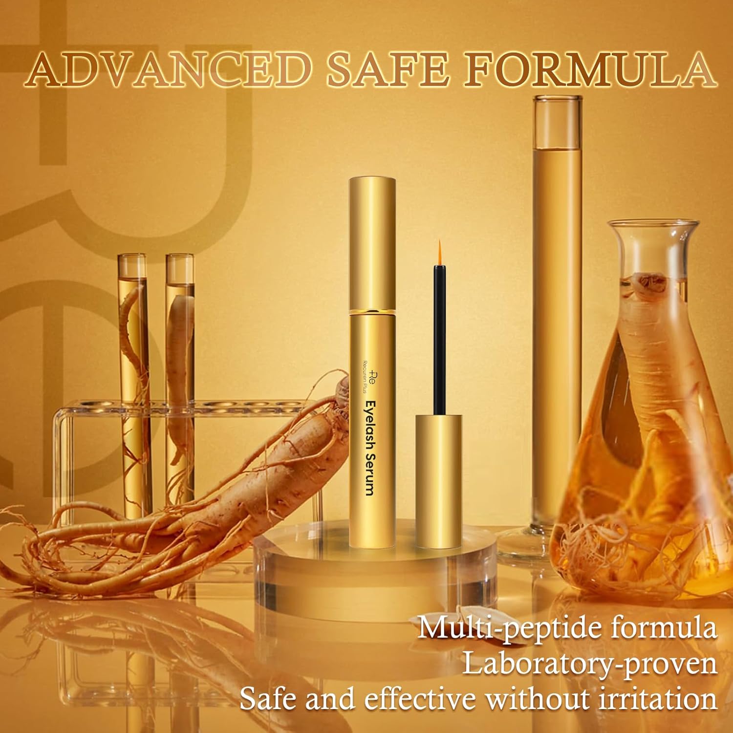 Premium Eyelash Growth Serum: Advanced Vegan Formula for Longer Thicker Lashes (Champagne Gold) - Image 7