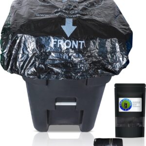 Trash Can Cover, Odor Eliminating Bag with Elastic Rubber Band, Eliminates Odor from Trash, Durable, Effective, Chemicals Free, 64 Gallon Size, 3 Covers