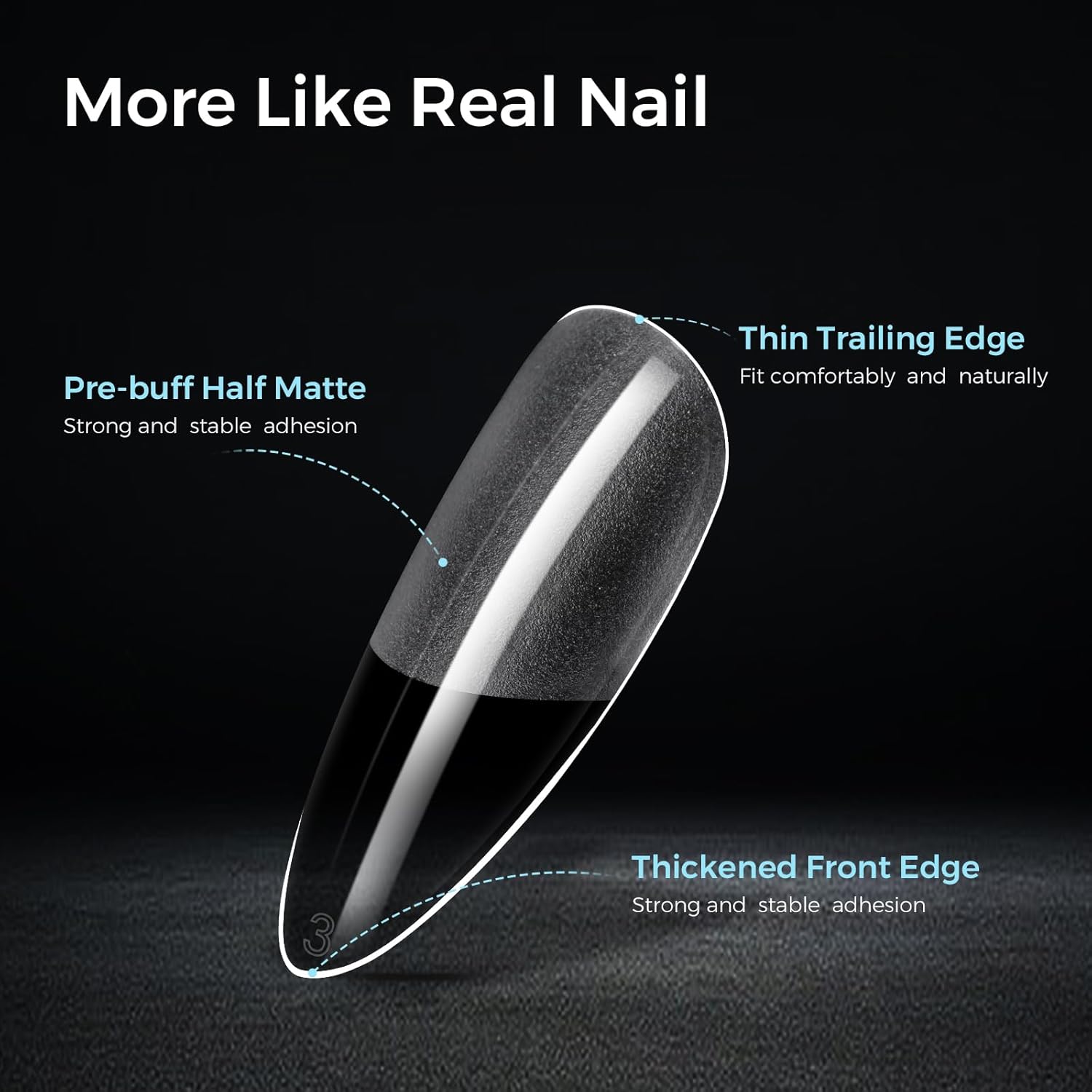 TOMICCA Clear Nail Tips Acrylic Nails 240Pcs Fake nails Medium Almond Nail Tips Pre-shape Gel Nails for Nail Extension False Nail Tips 12 Sizes - Image 6