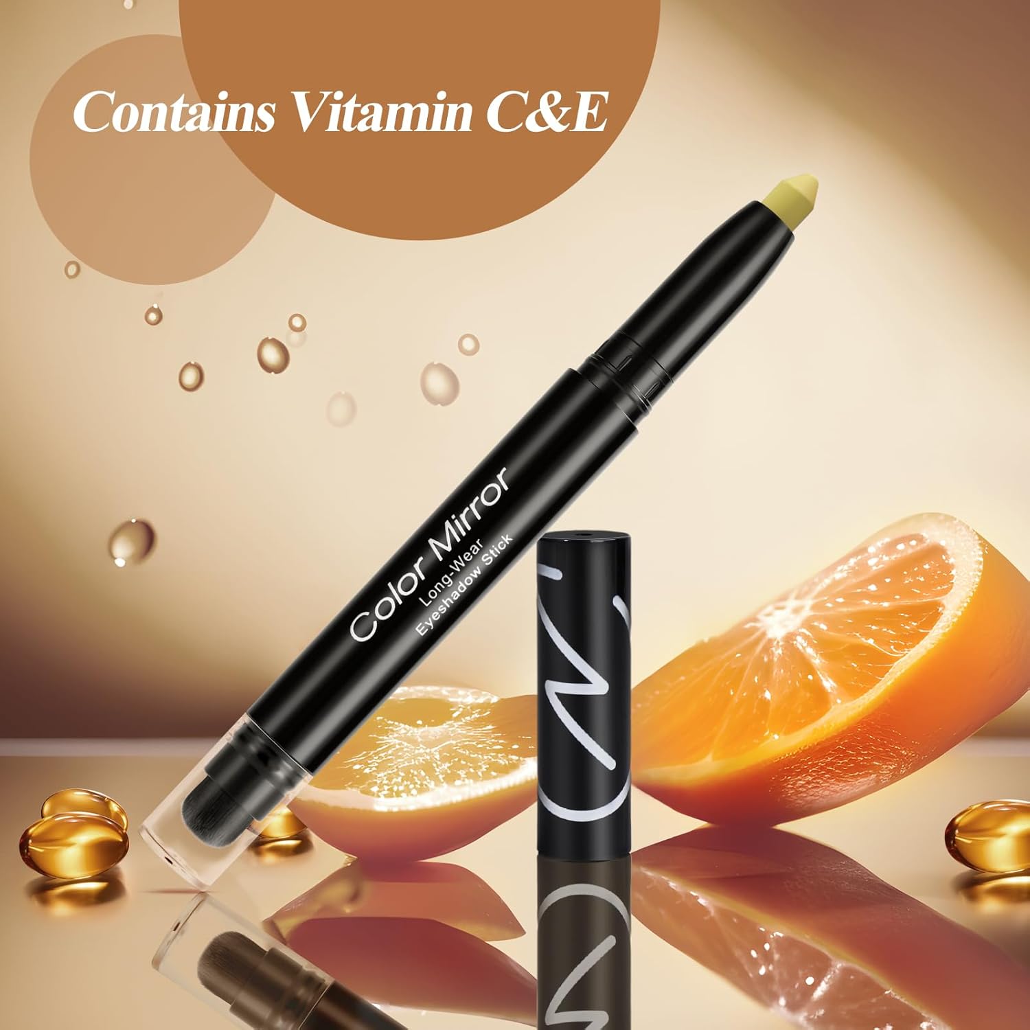 Waterproof Hypoallergenic Eyeshadow Stick with Brush, Long Wear Metallic Glitter, 60 Daisy Matte - Image 4