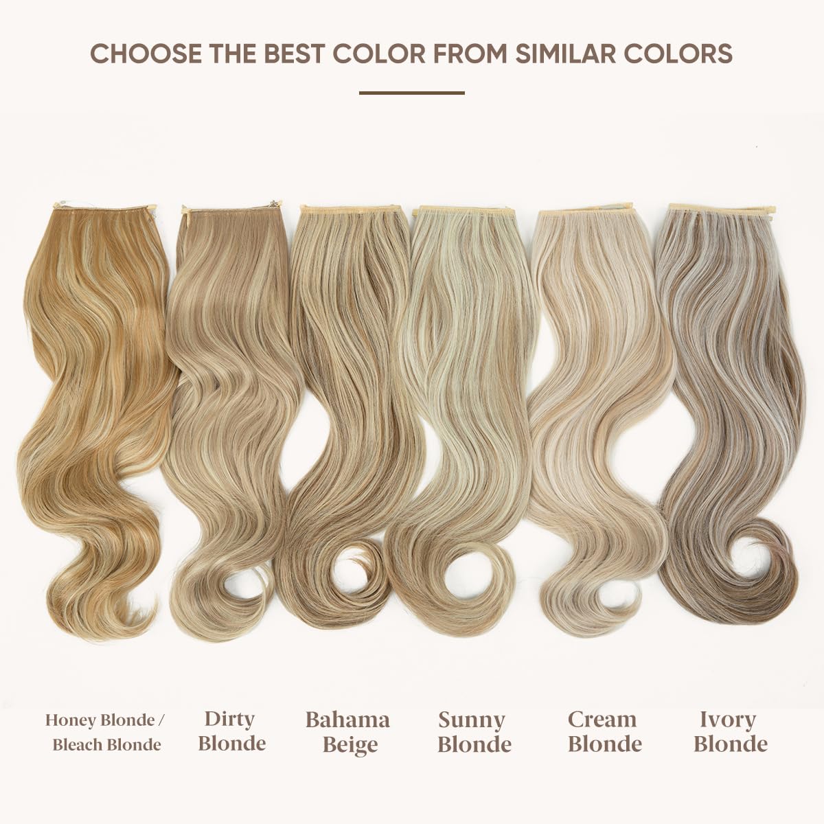 Sarla 18 Inch Wavy Curly Dirty Blonde Highlight Synthetic Hair Extensions Adjustable Headband - Image 2